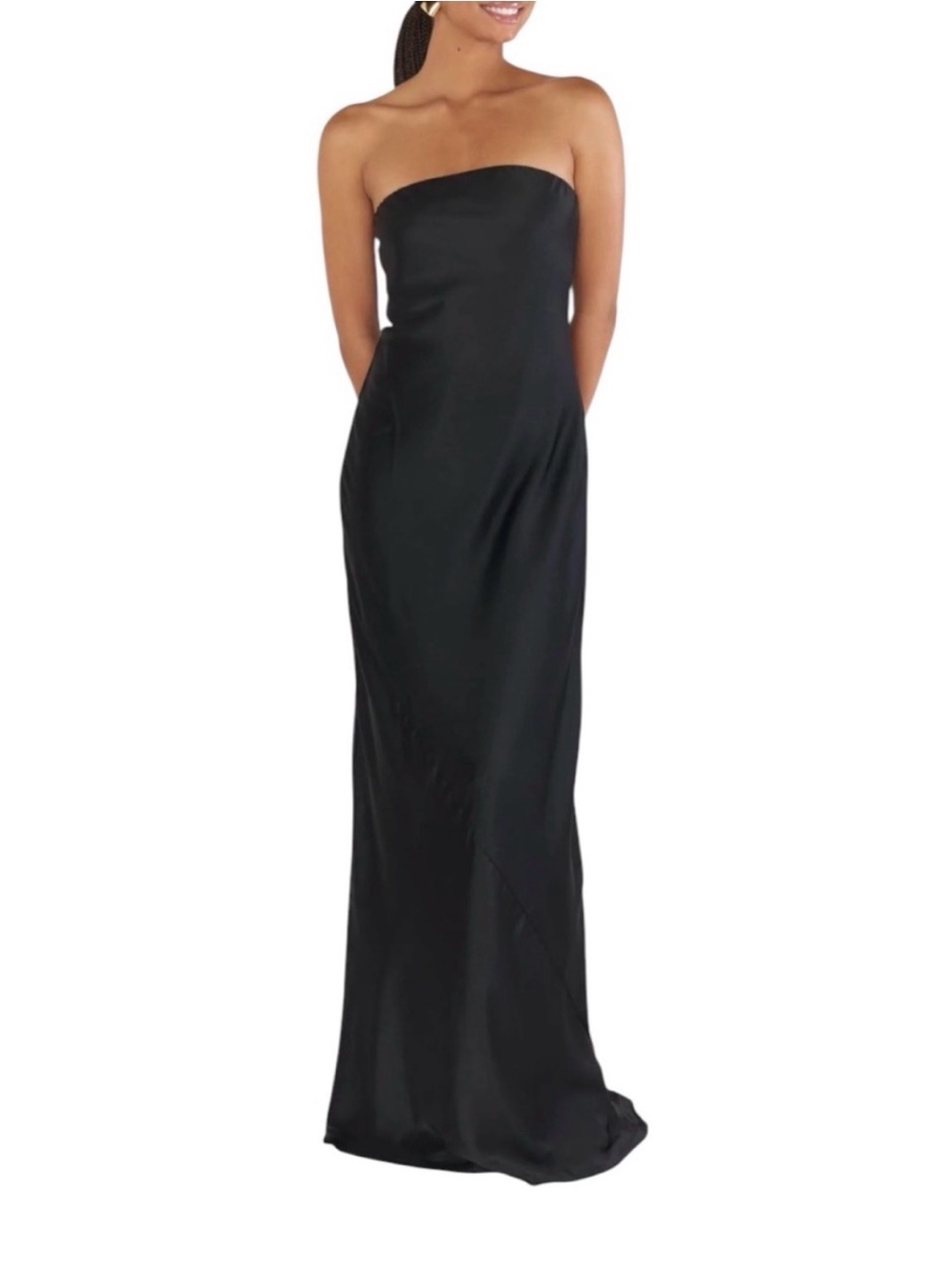 Show Me Your Mumu Taylor Tube Maxi Dress Womens XS
Black Luxe Satin Lined